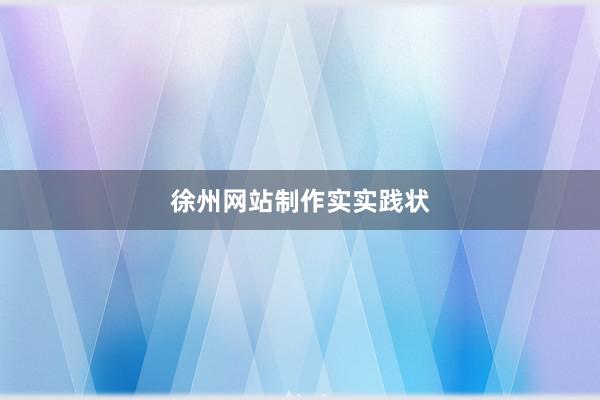 徐州网站制作实实践状